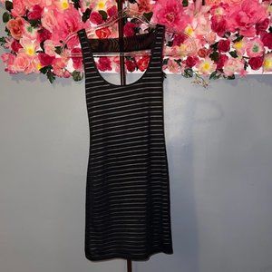 Mesh Lined Striped Dress